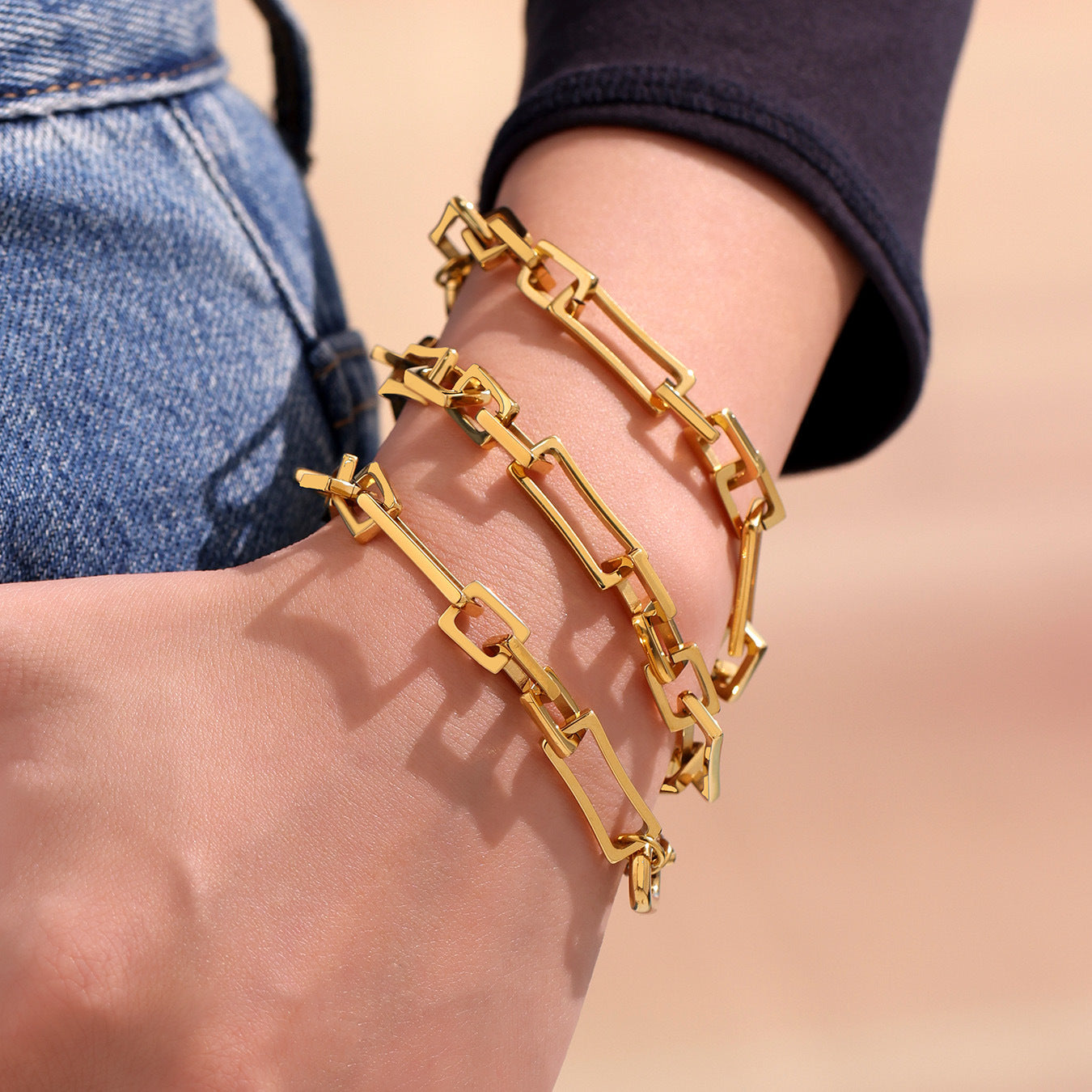 Cute Trendy Stainless Steel Bracelet for Girls Real Gold PVD Plated Fashion Jewelry for Anniversary Occasions