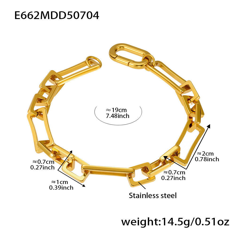 Cute Trendy Stainless Steel Bracelet for Girls Real Gold PVD Plated Fashion Jewelry for Anniversary Occasions