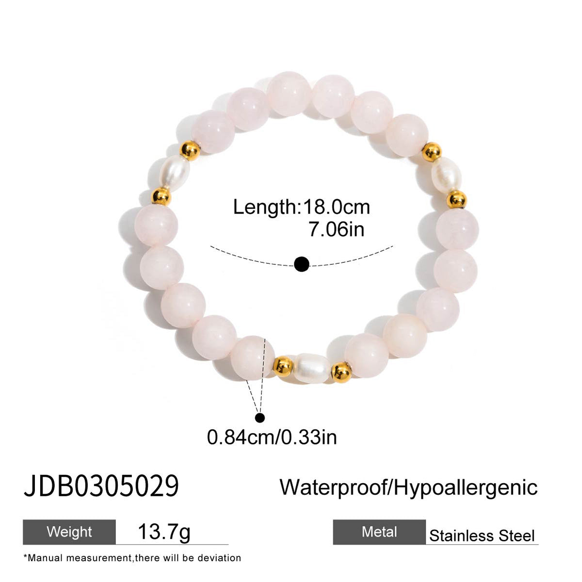 Customizable Girls Fashion Jewelry Bracelets Trendy Natural Stone Beads on Elastic with Stainless Steel for Gifts