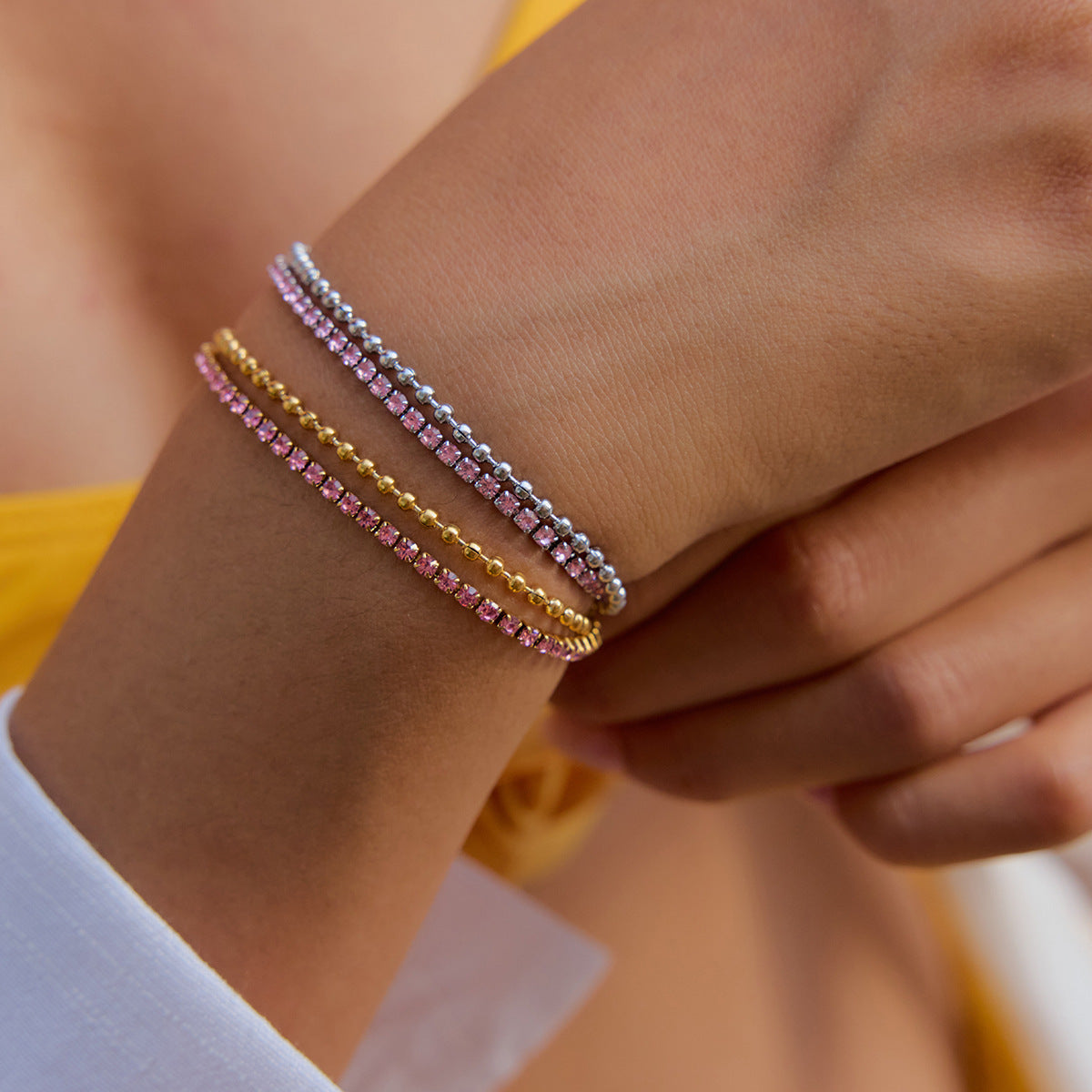 Wholesale Stainless Steel Classic Crown Shape Bracelet Trendy Girls' Fashion Jewelry Real Gold Plating Cute Fashion Chain Link
