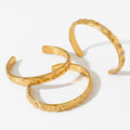 Customizable 18K Gold PVD Plated Stainless Steel Zirconia Open Cuff Bracelets Fashionable Bangles for Women