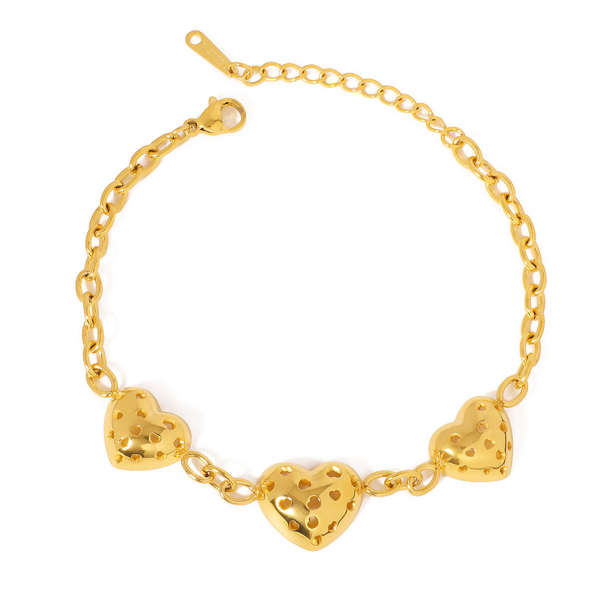 Customizable Stainless Steel 18K Gold PVD Plated Chain Bracelets & Bangles Trendy Zircon Waterproof Hypoallergenic Unisex Gift