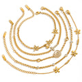 Customizable White Zircon 18K Gold Plated Stainless Steel Chain Bracelets Adjustable Trendy Bracelet
