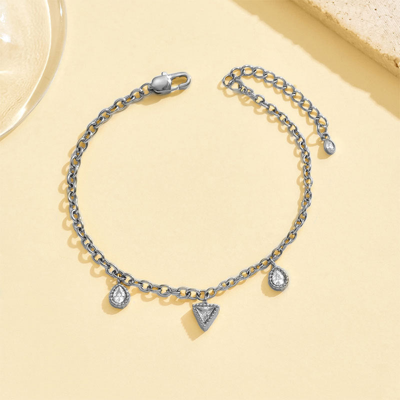 Customizable Stainless Steel 14K Gold PVD Plated Chain Bracelets Trendy Zircon Waterproof Hypoallergenic Unisex Gift