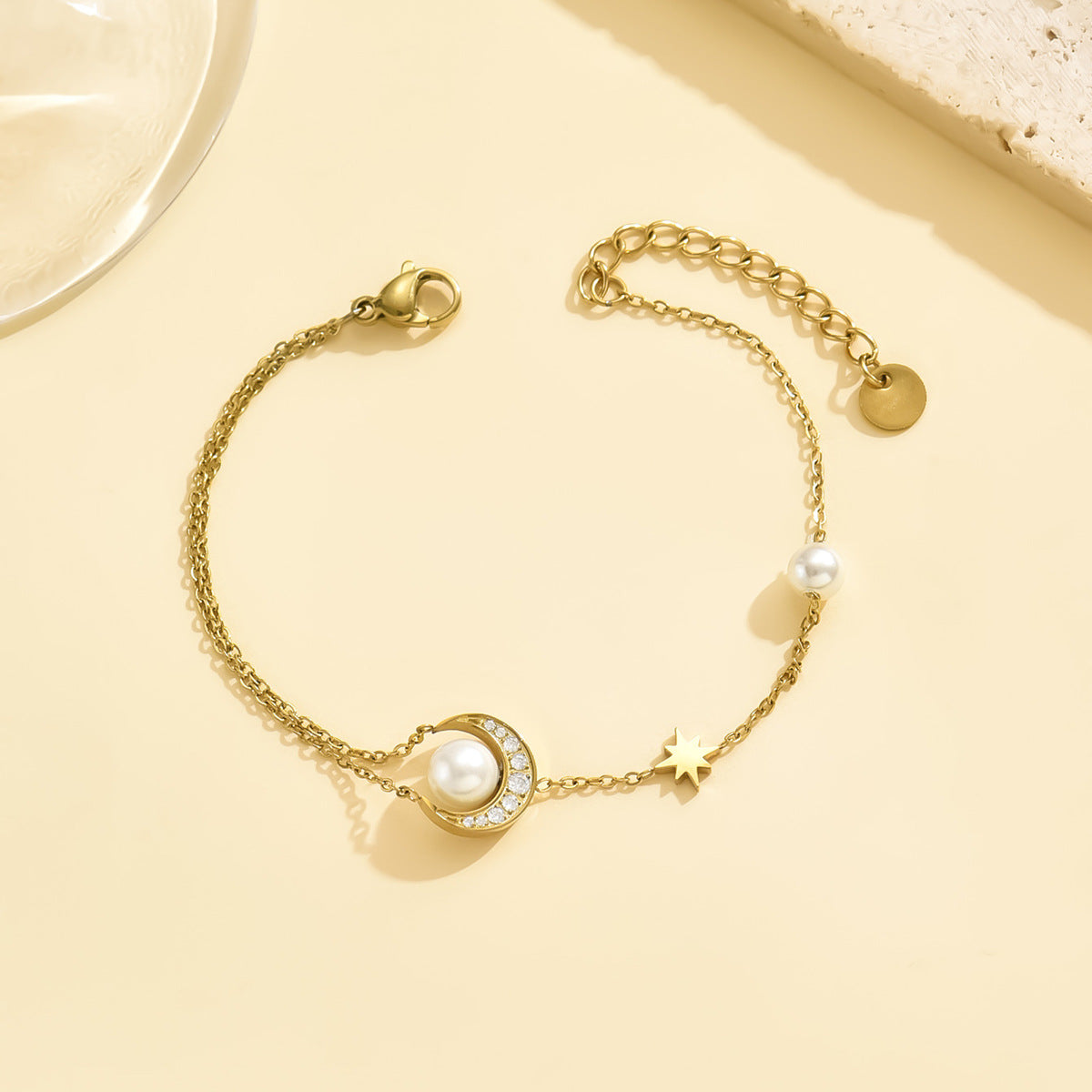 Customizable Stainless Steel 14K Gold PVD Plated Chain Bracelets Trendy Zircon Waterproof Hypoallergenic Unisex Gift