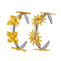 Stainless Steel 18K Gold Plated PVD 2 Tone Open Flower Cuff Bangles Women's Fashion Jewelry Wholesale Customizable Waterproof