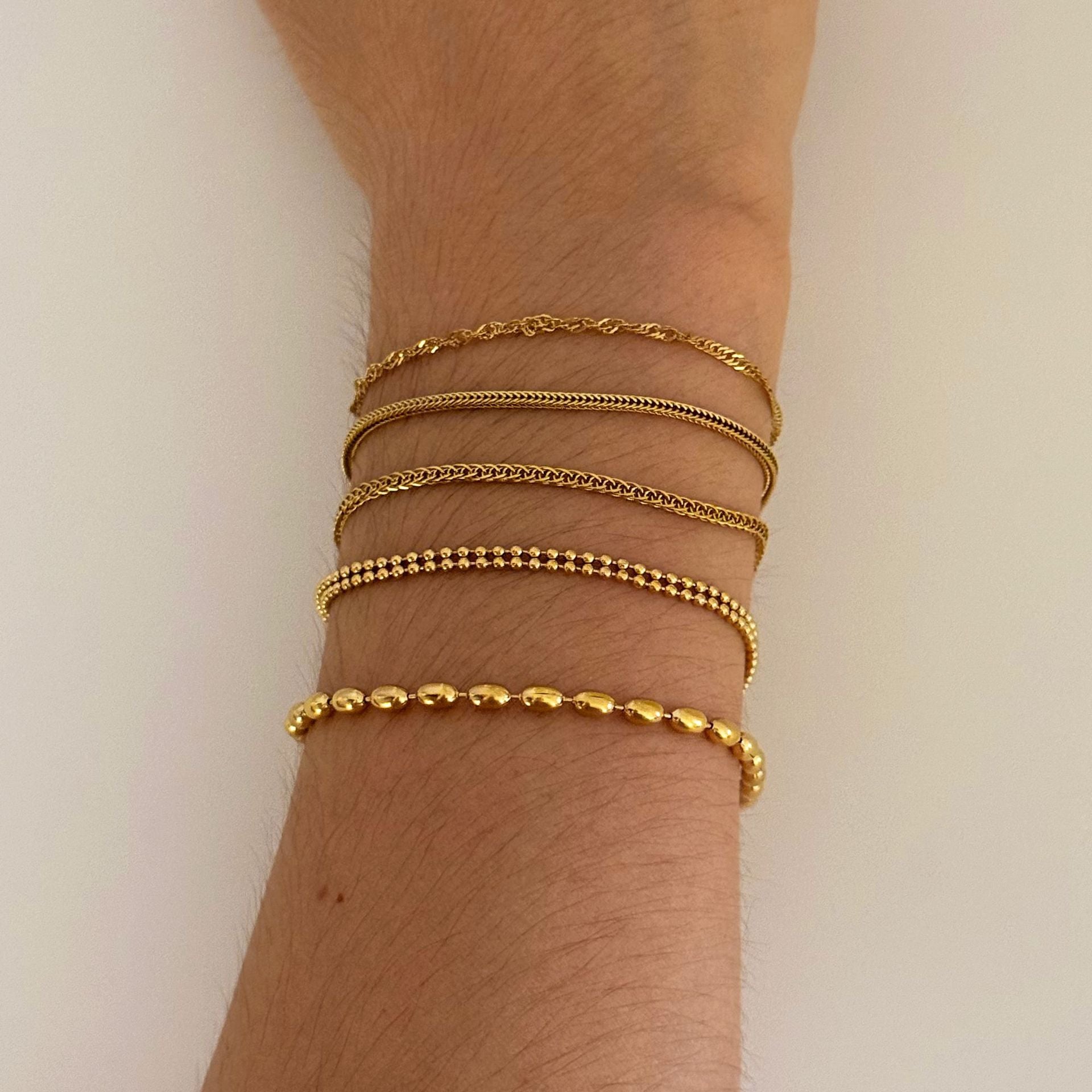 Customizable PVD 18k gold plated stainless steel simple design chain bracelets for unisex fashion chain link bracelets