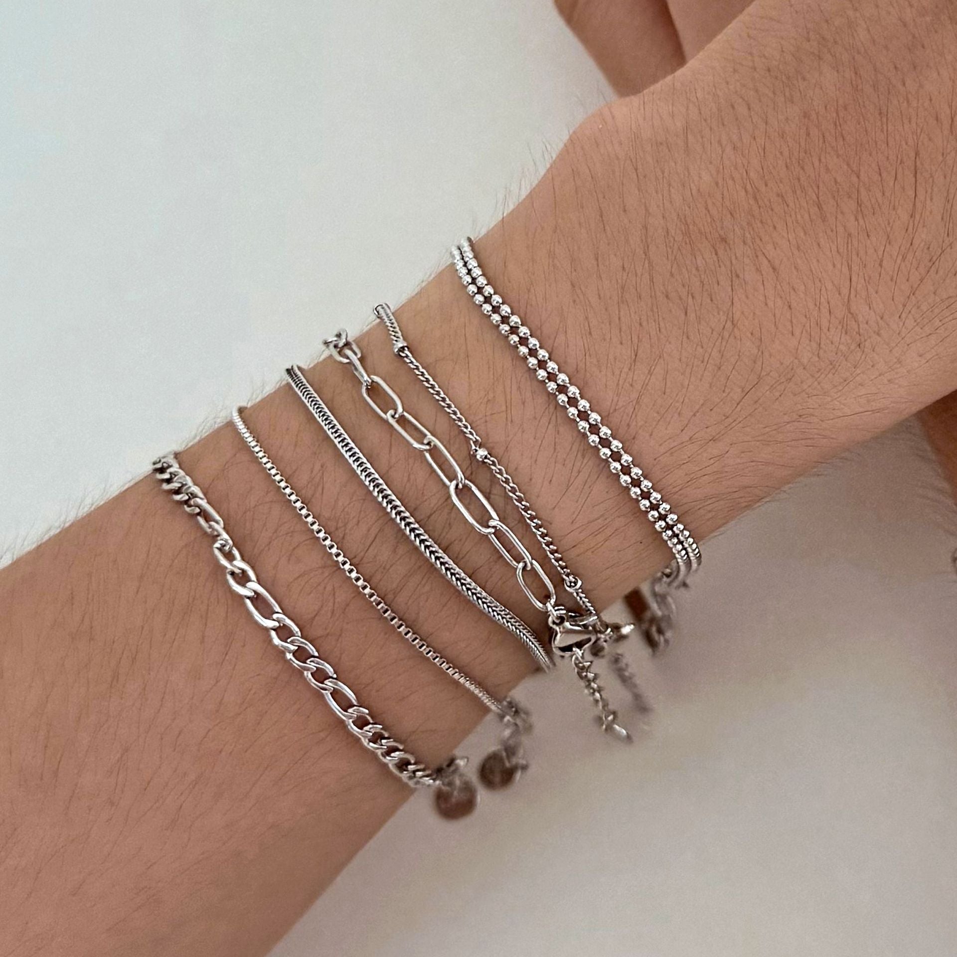 Customizable PVD 18k gold plated stainless steel simple design chain bracelets for unisex fashion chain link bracelets