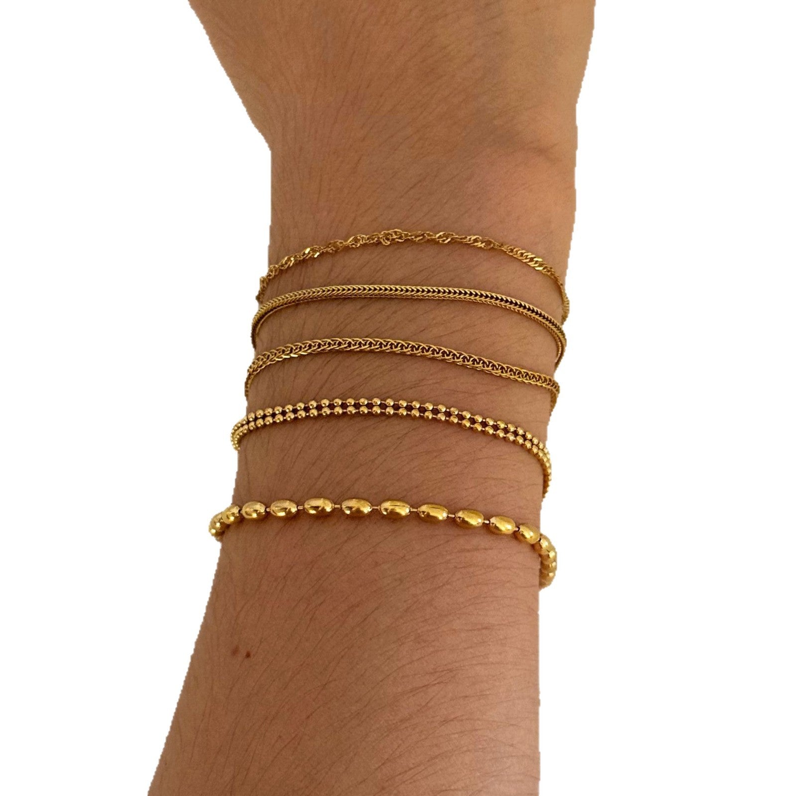 Customizable PVD 18k gold plated stainless steel simple design chain bracelets for unisex fashion chain link bracelets