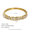 Customizable 18K Gold PVD Plated Stainless Steel White Zirconia Fashion Bracelets Bangles