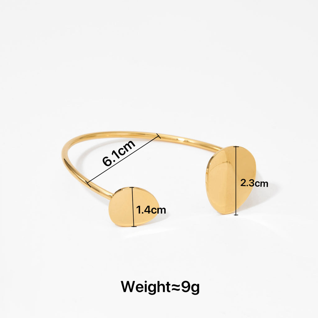 BB10KL Customizable 18K Gold PVD Plated Stainless Steel Open Cuff Bracelets Fashionable Bangles for Women