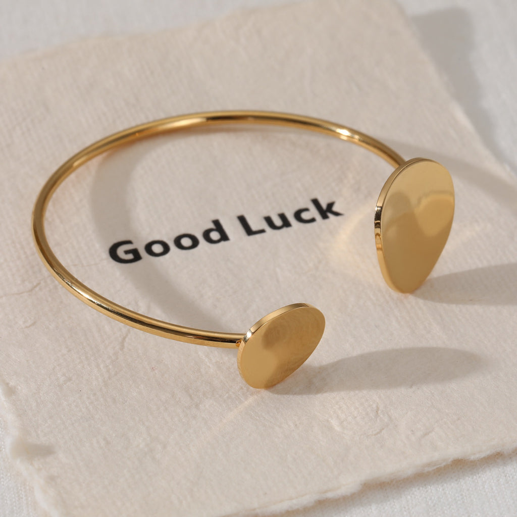 BB10KL Customizable 18K Gold PVD Plated Stainless Steel Open Cuff Bracelets Fashionable Bangles for Women