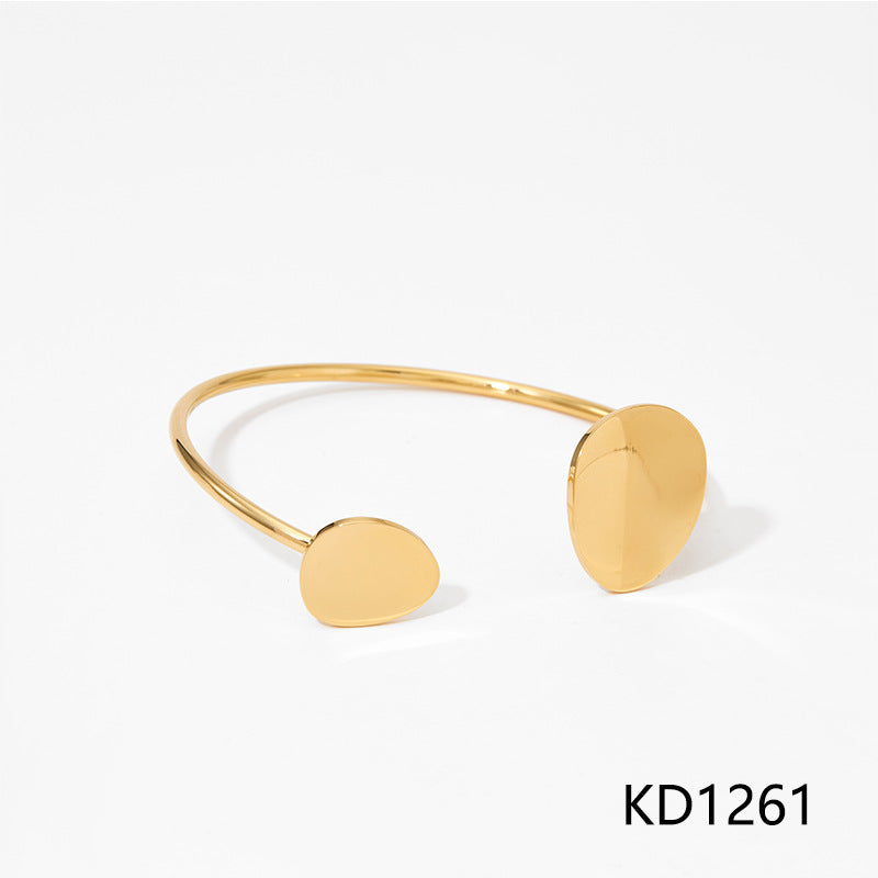 BB10KL Customizable 18K Gold PVD Plated Stainless Steel Open Cuff Bracelets Fashionable Bangles for Women