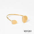 BB10KL Customizable 18K Gold PVD Plated Stainless Steel Open Cuff Bracelets Fashionable Bangles for Women