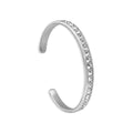 Customizable 18K Gold PVD Plated Stainless Steel White Zircon Cuff Bracelets Fashionable Bangles for Men and Women