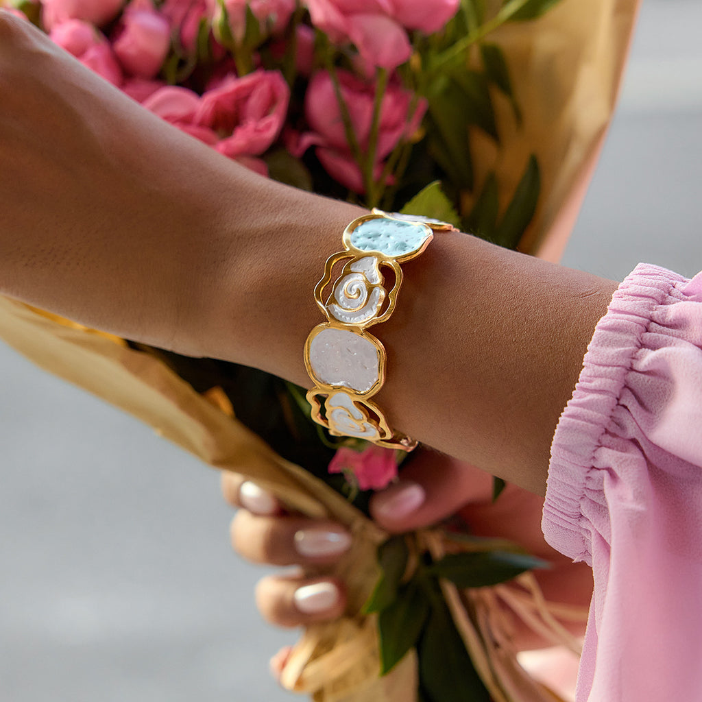 Customizable 18k PVD Plated Stainless Steel Open Bangles with Colorful Enameling Fashion Jewelry Bracelets Bangles
