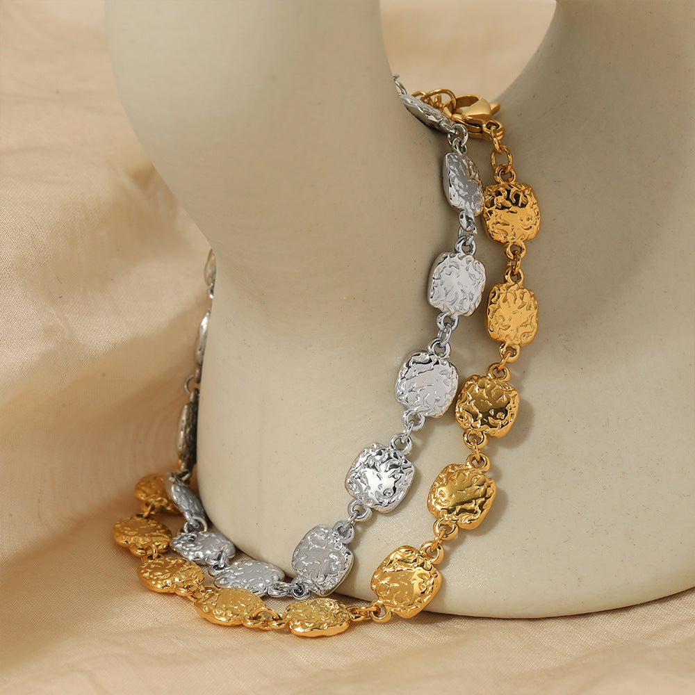 Customizable 18K Gold PVD Plated Stainless Steel Organic Fashion Chain & Link Bracelets