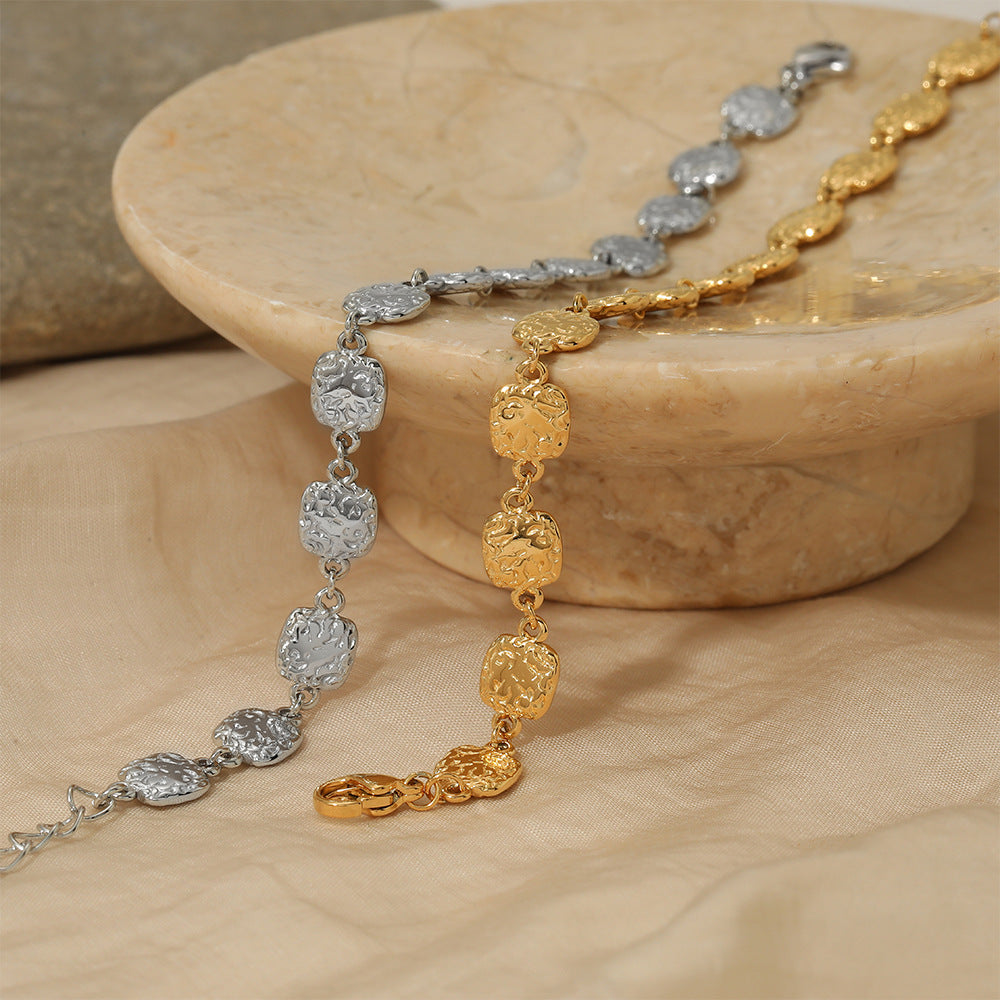 Customizable 18K Gold PVD Plated Stainless Steel Organic Fashion Chain & Link Bracelets
