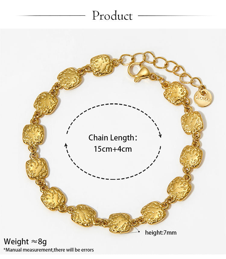 Customizable 18K Gold PVD Plated Stainless Steel Organic Fashion Chain & Link Bracelets