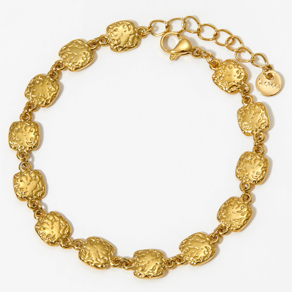 Customizable 18K Gold PVD Plated Stainless Steel Organic Fashion Chain & Link Bracelets