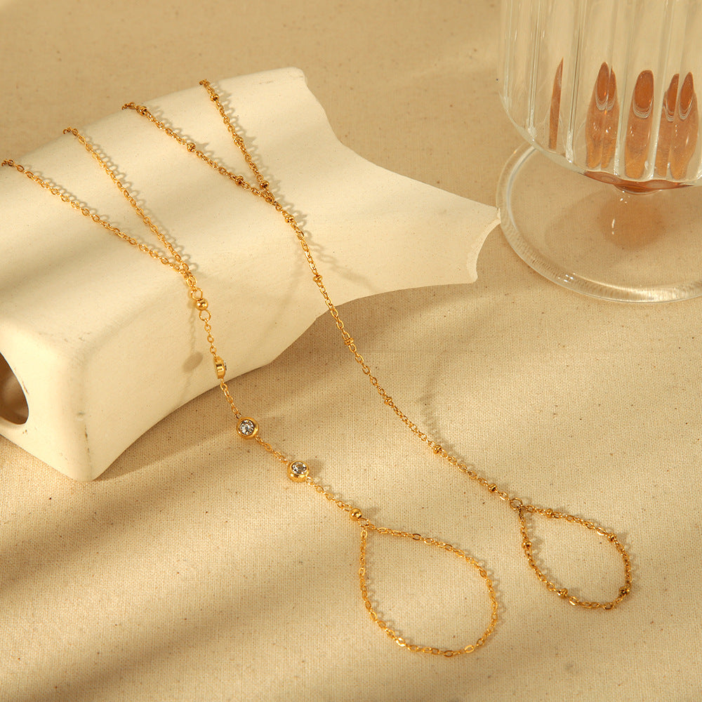 Customizable 18K Gold Plated PVD Stainless Steel Chain Bracelet with Zircons Trendy Fashion Jewelry for Girls' Parties