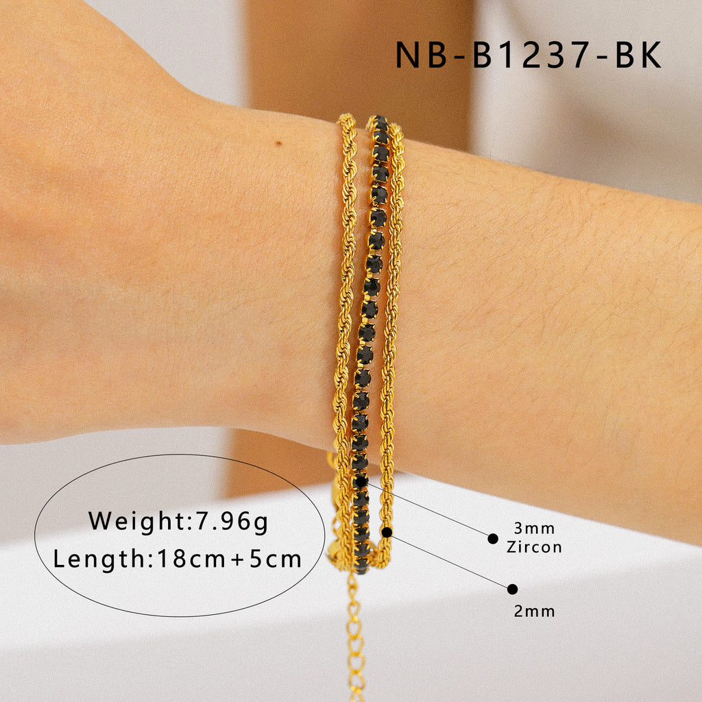 Customizable Stainless Steel 18K Gold PVD Plated Butterfly Chain Bracelets Trendy Zircon Waterproof Hypoallergenic Unisex Gift