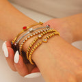 Customizable Stainless Steel 18K Gold PVD Plated Chain Bracelets Trendy Zircon Waterproof Hypoallergenic Unisex Gift