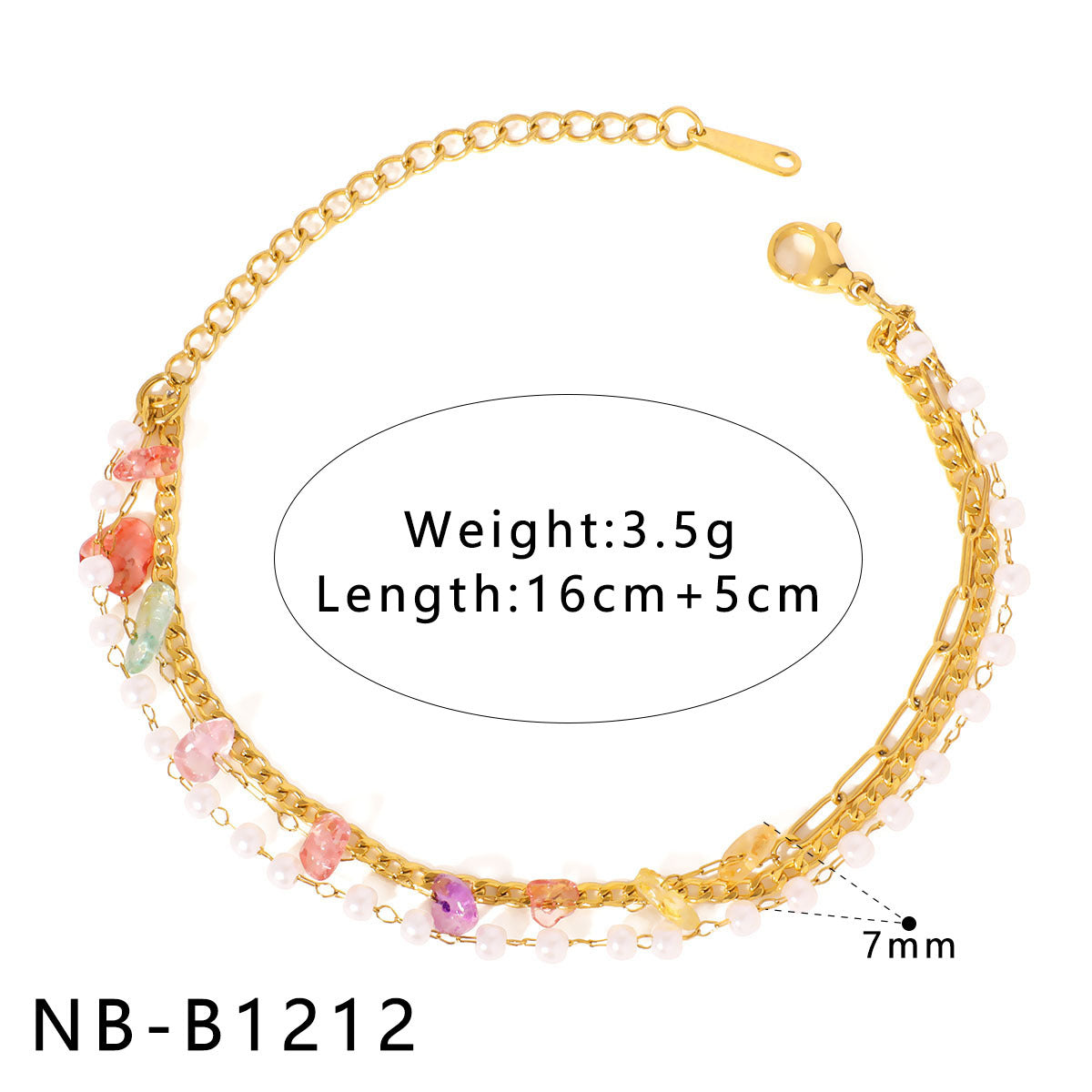 Classic Stainless Steel 18K Gold Plated Chain Bracelets with Pearls Zircons Stones for Anniversary Personalized Bracelet