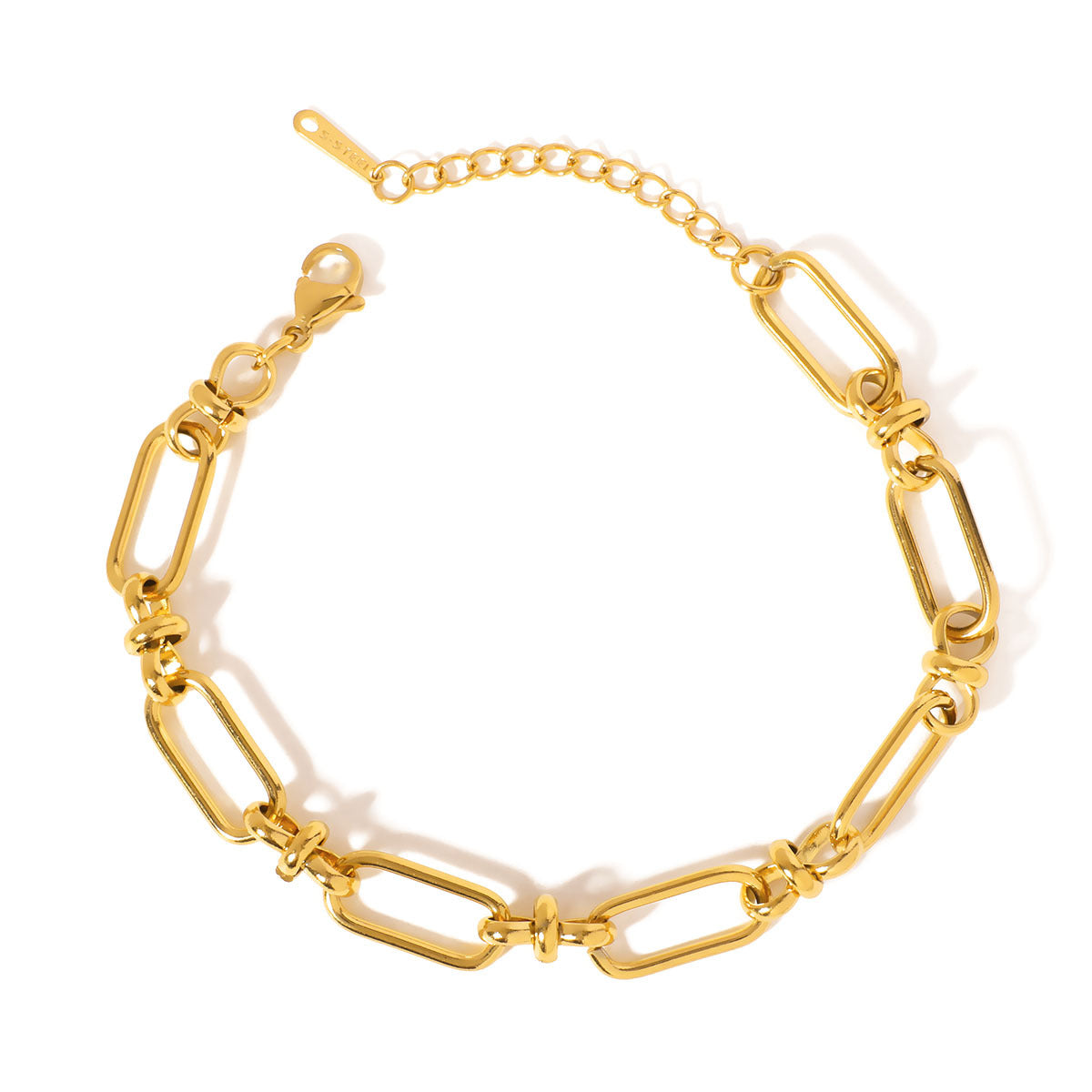 Classic Stainless Steel 18K Gold Plated Chain Bracelets with Pearls Zircons Stones for Anniversary Personalized Bracelet