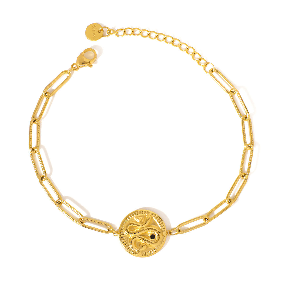 Classic Stainless Steel 18K Gold Plated Chain Bracelets with Pearls Zircons Stones for Anniversary Personalized Bracelet