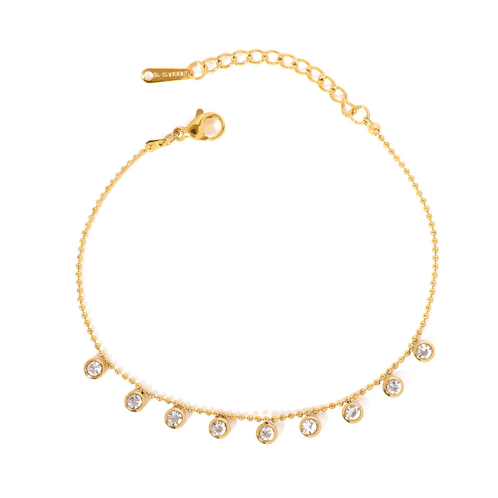 Stainless Steel 18K Gold Plated Chain Link Bracelets Trendy Crown Design Pearl Turquoise Zircons Gift Fashion Jewelry Wholesale