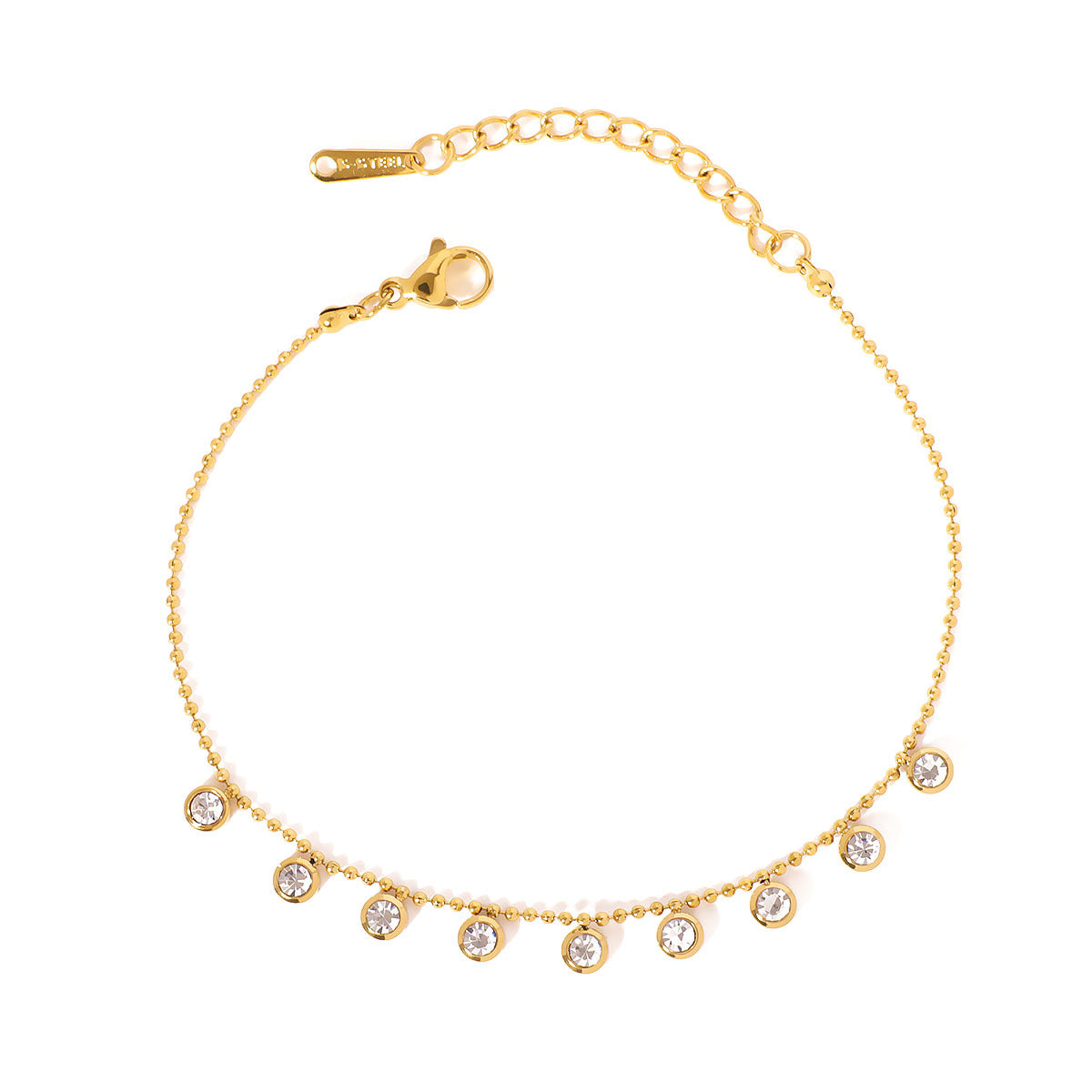 Stainless Steel 18K Gold Plated Chain Link Bracelets Trendy Crown Design Pearl Turquoise Zircons Gift Fashion Jewelry Wholesale