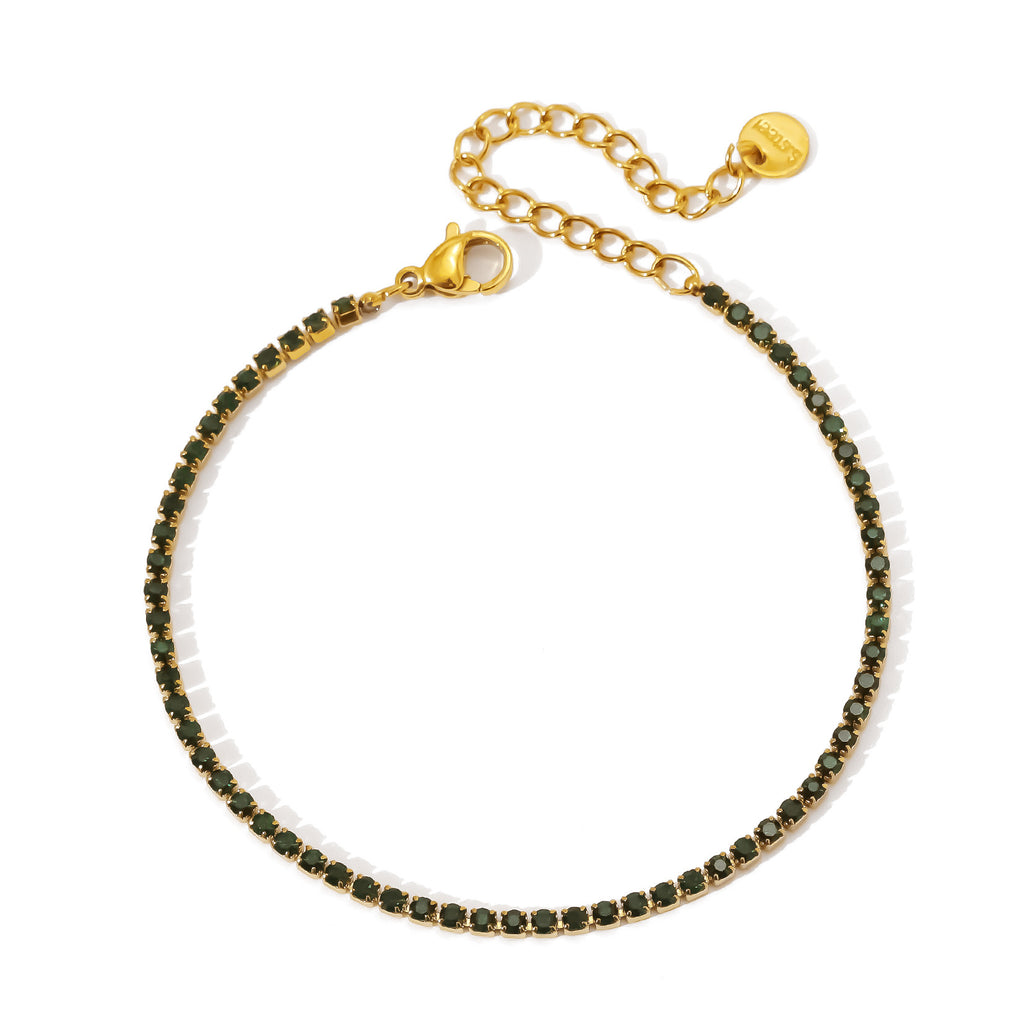 18K Gold Plated Stainless Steel Bangles with Imitation Pearl and Zircon Stones Trendy Unisex Jewelry for Parties