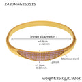 Stainless Steel 18K Gold Plated White Pink Zircon Crown Shape Bangle Bracelet for Unisex Gift Wholesale