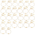 Women's Stainless Steel Arabic Alphabet Letters Zircon Adjustable Length Chain Bracelet with 18K Gold Plating Romantic Style