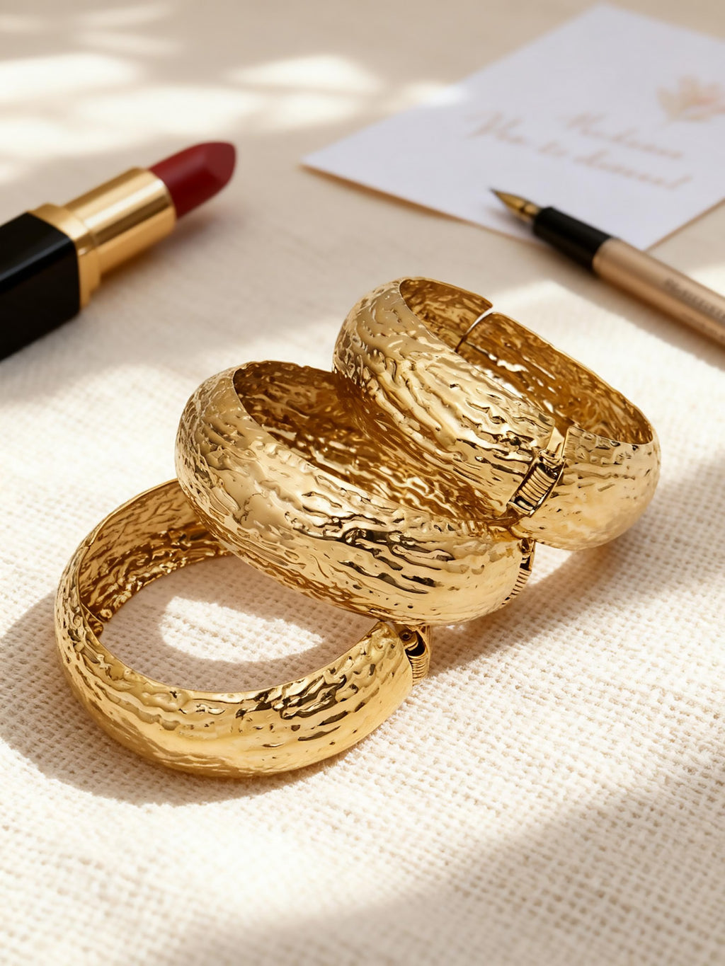 Chunky Stainless Steel 18K True Gold Plated Cute Open Cuff Bracelets & Bangles Crown Pattern Fashion Jewelry for Women's-Gift