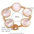 Stainless Steel 18K Gold Plated Chain & Link Bracelets Unisex Trendy Elegant Design Gift Natural Round Shell Crown Design