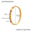 Unisex Vintage 18K Gold PVD Plated Stainless Steel Wrap Bracelets & Bangles with White Zircons and Crown Shape
