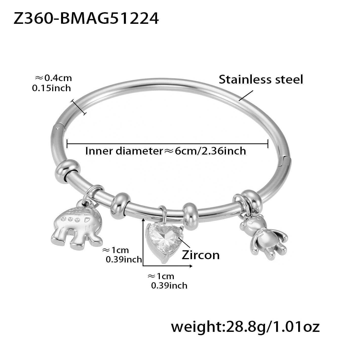 18K Gold PVD Plated Stainless Steel Zircon Vintage Crown Shape Bracelets & Bangles-Gift Jewelry Wholesale Fashion