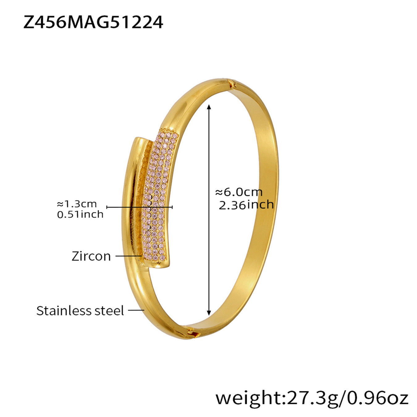18K Gold PVD Plated Stainless Steel Zircon Vintage Crown Shape Bracelets & Bangles-Gift Jewelry Wholesale Fashion