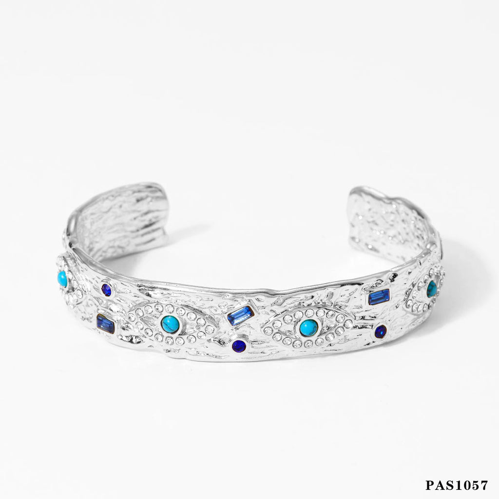 Stainless Steel 18K Gold Plated Crown-Shaped Cute Open Bangles Wedding Design Waterproof Non-Tarnishing Women's Gift Zircons