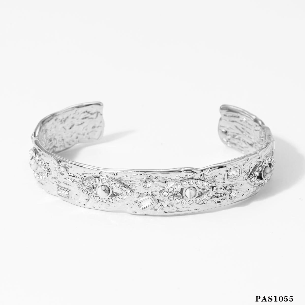 Stainless Steel 18K Gold Plated Crown-Shaped Cute Open Bangles Wedding Design Waterproof Non-Tarnishing Women's Gift Zircons