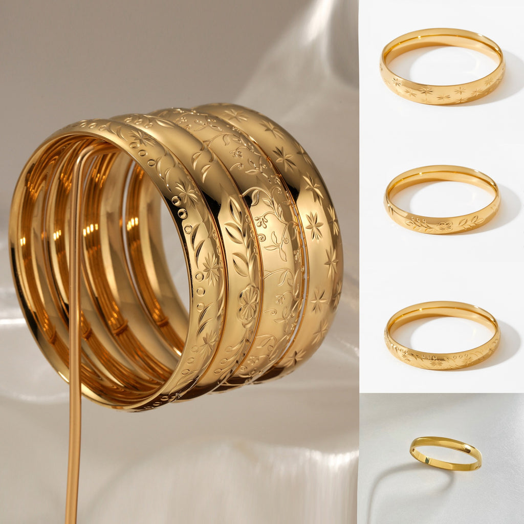 Punk Style Stainless Steel Women's Bangle 18K Gold/Silver Plating CROWN Pattern Personalized Engraving Option-Elegant Non-Fading