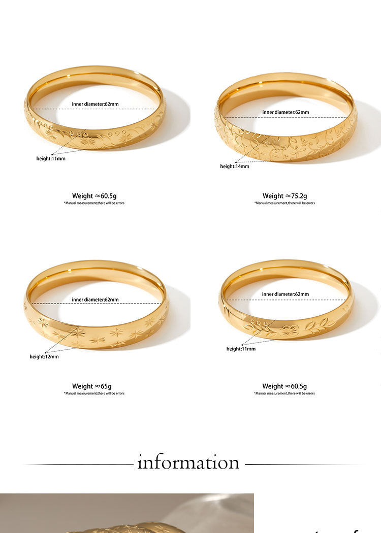 Punk Style Stainless Steel Women's Bangle 18K Gold/Silver Plating CROWN Pattern Personalized Engraving Option-Elegant Non-Fading