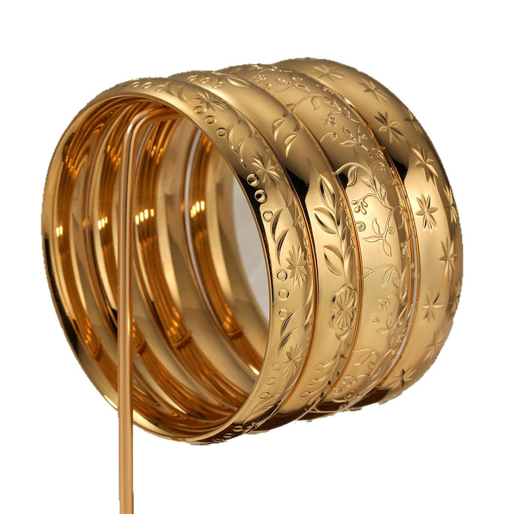 Punk Style Stainless Steel Women's Bangle 18K Gold/Silver Plating CROWN Pattern Personalized Engraving Option-Elegant Non-Fading