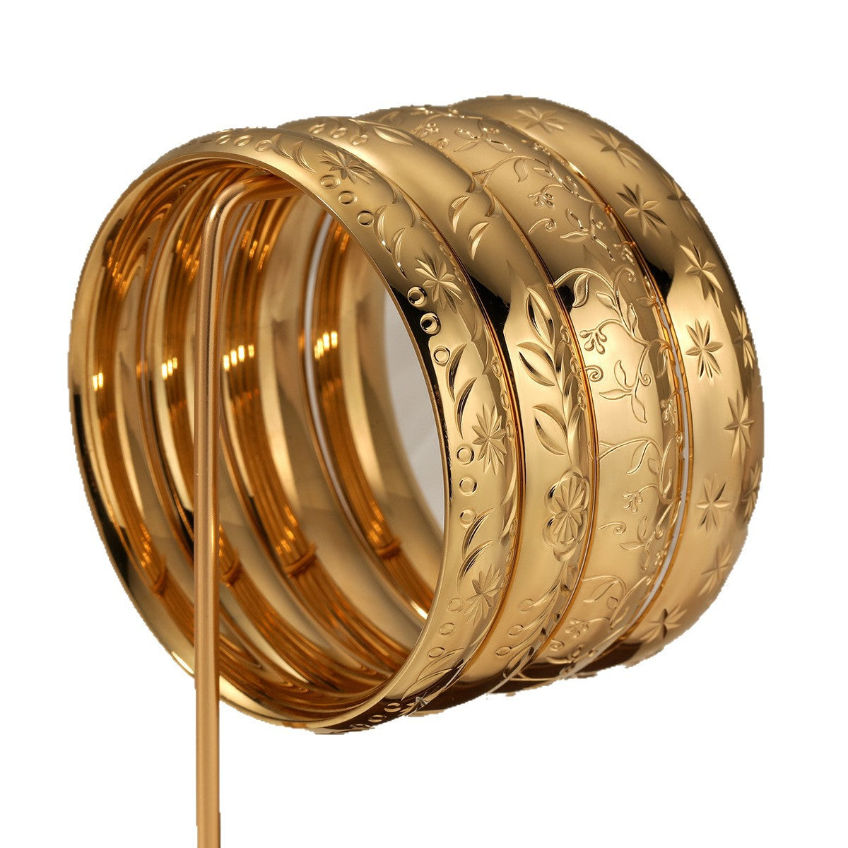 Punk Style Stainless Steel Women's Bangle 18K Gold/Silver Plating CROWN Pattern Personalized Engraving Option-Elegant Non-Fading