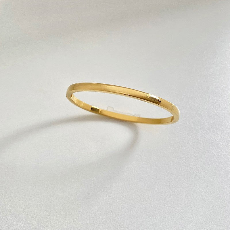 Punk Style Stainless Steel Women's Bangle 18K Gold/Silver Plating CROWN Pattern Personalized Engraving Option-Elegant Non-Fading