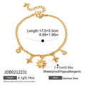 Wholesale Cute Stainless Steel Classic 18K Gold Plated Zircon Moon Bracelet Korean Style Fashion Jewelry Women's Wedding Gift