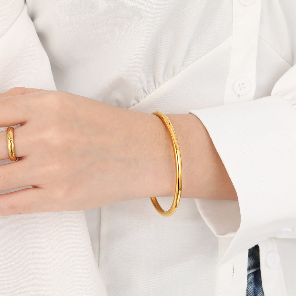 18k Gold Silver Rose Gold Plated Stainless Steel Vintage CROWN Simple Design Closed Fashion Jewelry Bracelets Bangles Wholesale