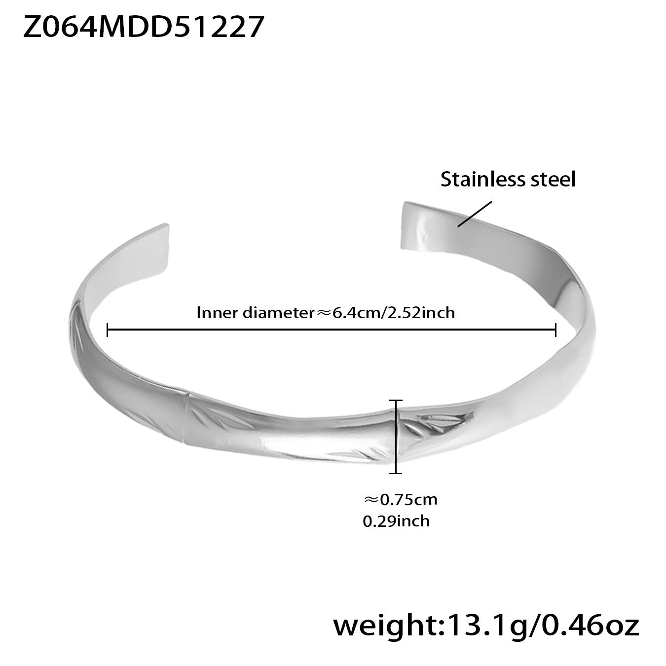 Stainless Steel 18K Gold Plated Cute Open Bangles CROWN Chunky Designs Waterproof Non-tarnishing Women's Gift